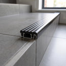 Aluminium Stair Nosing 30mm Straight Edge Tile-In Profile professionally fitted in use