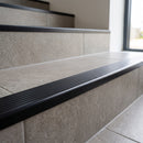 Aluminium Stair Nosing 30mm Straight Edge Tile-In Profile professionally fitted in use