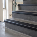 Black Anodised finish with Black Olympic Grip - Aluminium Stair Nosing 59x30mm Square Back fitted to a step edge