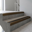 Bronze finish with Black Anodised Aluminium insert - Slimline Square Back Stair Nosing 59x30mm Aluminium fitted to a step edge