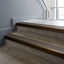 Bronze finish with Granite Castellated insert - Slimline Square Back Stair Nosing 59x30mm Aluminium fitted to a step edge
