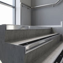 Polished Aluminium finish with Black Anodised Aluminium insert - Aluminium Stair Nosing 59x30mm Slimline Square Back fitted to a step edge