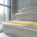 Aluminium Stair Nosing 78.5mm x 67mm with Carborundum Anti-Slip Insert professionally fitted in use