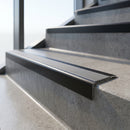 Aluminium Stair Nosing 88mm Tread Heavy Duty Double Insert professionally fitted in use