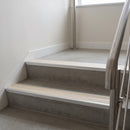 Canvas twin insert 88x32mm aluminium stair nosing fitted to grey concrete commercial steps