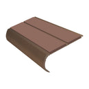 Dark bronze aluminium bullnose stair nosing with twin mid brown PVC inserts, 90mm tread and 39mm riser