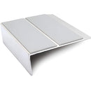 93x32mm rakeback aluminium stair nosing with twin Ice Grey anti-slip PVC inserts across the tread