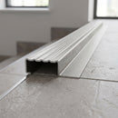 Aluminium Stair Nosing Straight Edge 2.5m Tile-In Profile professionally fitted in use