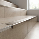 Aluminium Stair Nosing Straight Edge 2.5m Tile-In Profile professionally fitted in use