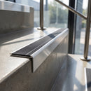 Aluminium Stair Nosing with Carborundum Infill, Modular Profile professionally fitted in use