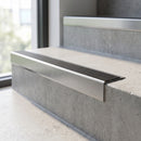 Aluminium Stair Nosing with Ramped Edge, Custom Lengths 250-2750mm professionally fitted in use