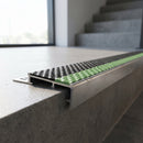 Aluminium Surface Fixed Stair Nosing 10mm and 12.5mm Slimline Anti-Slip Insert professionally fitted in use