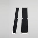 Flat aluminium anti-slip decking plates 63 x 635mm and 115 x 635mm with black grit surface and pre-drilled fixing holes