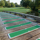 Green 115 x 1000mm anti-slip plates screwed across a timber footbridge on a golf course