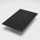 Black 3mm anti-slip GRP sheet shown at an angle on a plain studio background, silicon carbide grit surface visible