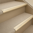 Solid Brass Stair Nosing 63.5mm Bullnose Single Channel, Anti-Slip Insert, Cut to Size 700-2700mm — Colour: Porth Stone Smooth Textured