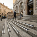 Heavy-duty aluminium stair nosing profile 90x32mm dimensions for indoor and outdoor step edge protection