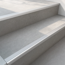 Aluminium Stair Nosing 62x32mm Square Edge, 5mm Gauge, Cut to Size 700-3200mm — Insert Colour: Polar Grey Smooth Textured