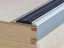Anodised aluminium stair nosing 1200mm 46x30mm — Silver finish colour swatch