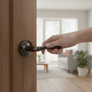 Premium Texas Round Lever Door Handle in Black Nickel Finish for Modern Interiors