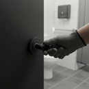 Premium WC Turn and Release on Round Rose - Stylish Matt Black Finish for Internal Doors