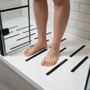 Premium Anti-Slip Bath and Shower Stickers - 8 Black Strips with Strong Adhesive for Safety and Hygiene