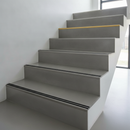 36mm slim aluminium stair nosing with dual rubber anti-slip insert concealed screws - inox with black rubber finish