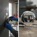 Premium Round Key Escutcheon Pair with Polished Chrome Finish for Modern Interiors