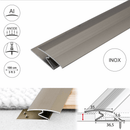 35mm aluminium Z-profile carpet threshold in inox brushed steel finish - 1.0m and 3.0m lengths