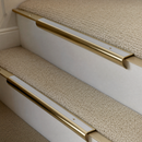 Solid Brass Stair Nosing 63.5mm Bullnose Single Channel, Anti-Slip Insert, Cut to Size 700-2700mm — Colour: Polar Grey Smooth Textured