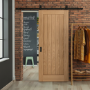 Premium Unfinished Oak Top Mounted Sliding Door with Customizable Finish and Space-Saving Design