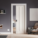 Premium White Primed Internal 3 Panel Framed Pocket Door Set - Space-Saving Design for Modern Interiors