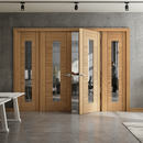 Premium Unfinished Oak Internal Room Divider Set with Clear Glass Panels for Customisation and Natural Light Enhancement