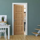 Premium Unfinished Internal Oak Shaker 4 Panel Door with Solid Core Construction for Custom Finishing