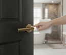 Premium Round Rose Privacy Lever Door Handle Set with Matt Bronze Finish for Elegant Interiors
