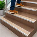 Anti-slip aluminium stair nosing ramp profile with beige insert