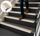 Carpet stair nosing with beige anti-slip rubber insert