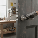 Premium Round Rose Lever Door Handle Set with Satin Chrome Finish for Modern Doors