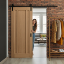 Premium Unfinished Oak 3 Panel Sliding Door Set with Clear Glass Panes and Robust Construction