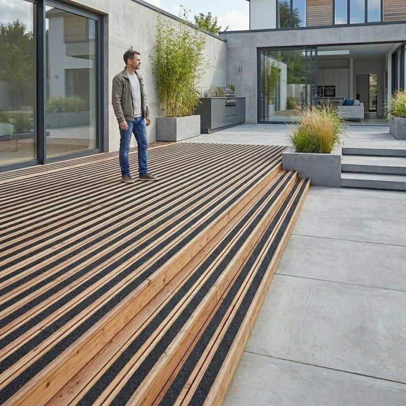 Premium Heavy Duty Anti-Slip Decking Strips - 90mm Wide, 600mm to 1200mm Lengths, UV-Resistant and Weatherproof