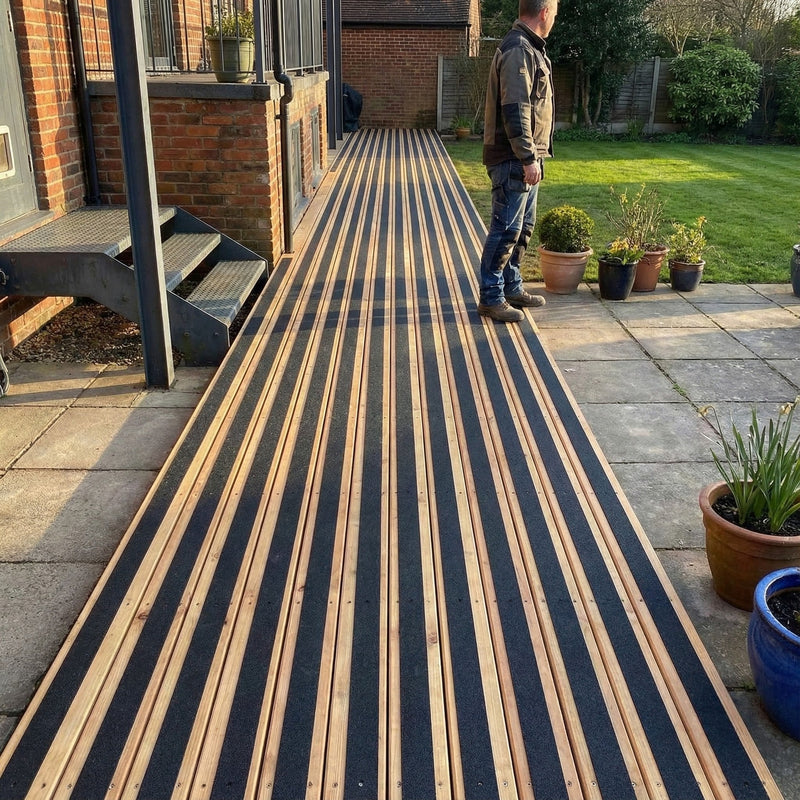 Premium Heavy Duty Anti Slip Decking Strips 1000mm - GRP Non Slip Safety Strips for Garden, Steps & Patio with Easy Installation