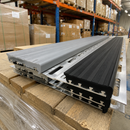 Black and grey anti-slip insert choices for wide profile stair nosing