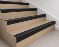 Black RGPD rubber stair nosing 70x40mm heavy-duty anti-slip step edge