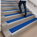 Aluminium stair nosing 67x55mm with blue anti-slip insert option