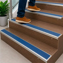 Anti-slip aluminium stair nosing ramp profile with blue insert