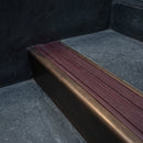 BN71SLR solid brass stair nosing in Antique Bronze finish with Regency Castellated insert, fitted to a step edge