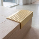 BN71SLR solid brass stair nosing in Satin Brass finish with Satin Brass insert, fitted to a step edge