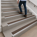 Brown insert finish on Part M compliant 67x55mm stair nosing
