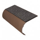 Bullnose aluminium stair nosing, 45mm tread, obsidian (dark charcoal) Mor Grip insert, dark bronze finish