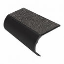 Bullnose aluminium stair nosing, 45mm tread, obsidian (dark charcoal) Mor Grip insert, satin black finish
